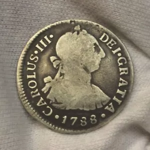 CARLOS III 2 REALES PLATA 1788 – LIMA I. J, 2 SILVER REALES, INTERESANTE. - Imagen 1 de 5