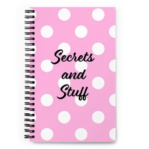 Secrets and Stuff rosa und weiß gepunktete Spirale Notizbuch Journal gepunktete Seiten - Bild 1 von 2