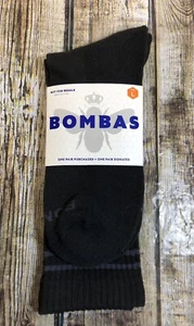 New BOMBAS Men's Black Crew Socks Size Large (9-13) - FREE SHIPPING! - Picture 1 of 5
