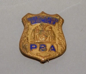 Antique Vintage New York City PBA Small Police Pin Badge ? Bronze - Picture 1 of 3