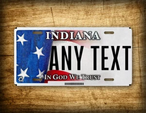 Personalized Indiana In God We Trust License Plate ANY TEXT Custom IN Auto Tag - Foto 1 di 6