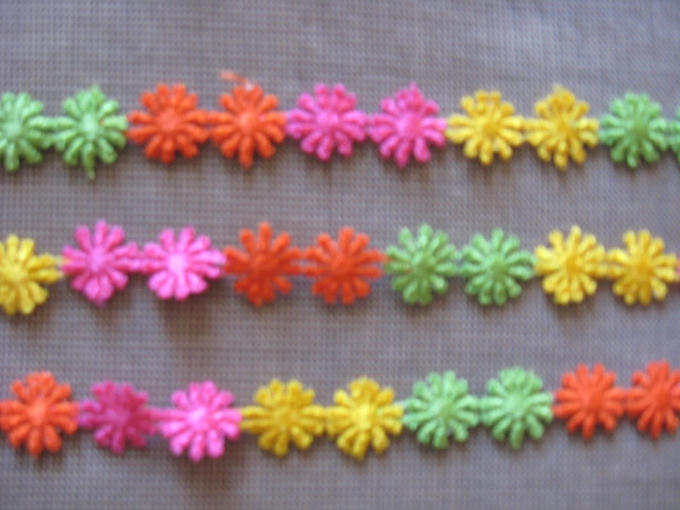 9 3/4 ЯРДОВ ПРЕКРАСНЫЙ КРОШЕЧНЫЙ МНОГОЦВЕТНЫЙ ЦВЕТОЧНЫЙ ВИСКОЗА VENISE КРУЖЕВНОЙ ГАЛЛОН - Изображение 1 из 1