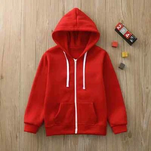 Windbreaker Jacket Top Kids Solid Color Zip Up Hoodie Top Kids Boys Coat&Jacket - Picture 1 of 31