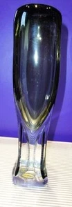 Adam Jablonski Art Glass Amber & Clear Vase  - Picture 1 of 8