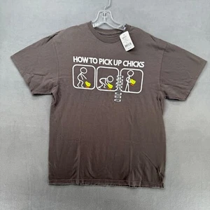 Ink How To Pick Up Chicks T Shirt Mens Large Grey Funny Graphic Gift - Picture 1 of 8