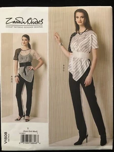 Vogue V1508 4-14  Sewing Pattern Woman's Handkerchief Pullover Top, Pants &Belt - Bild 1 von 2