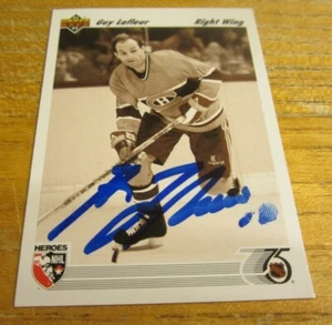 Guy Lafleur (d. 2022) Signed 1991-92 Upper Deck #638 Card NHL Canadiens HOF - Picture 1 of 3