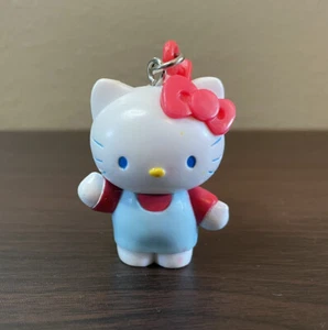 Sanrio Hello Kitty 3D Bag Clip Keychain Red Shirt Bow Blue Overalls - Picture 1 of 7