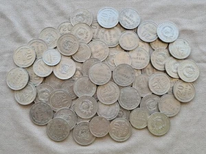 LOT 70 COINS 1922-1930 Russian  USSR, silver coins 10,15,20 kopeks №21 - Picture 1 of 11