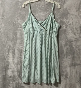 Nottibianche Cabernet Chemise Mini Slip Nightie XL Blue Polka Dot Y2K Babydoll - Picture 1 of 12