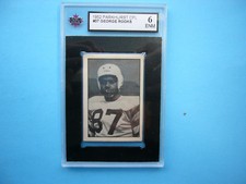 1952 PARKHURST CFL FOOTBALL CARD #37 GEORGE ROOKS ROOKIE KSA 6 EX/NM SHARP '52