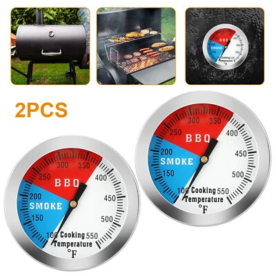 2 Piezas Termómetro de Temperatura 2" Medidor Barbacoa Parrilla Ahumador Pit Termostato Impermeable Foto 1 de 4