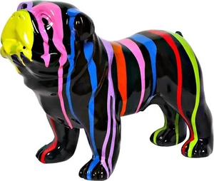 Pour Paint Englische Bulldogge Statue Tier Hund Skulptur Kunst Figur Wohndeko - Bild 1 von 7