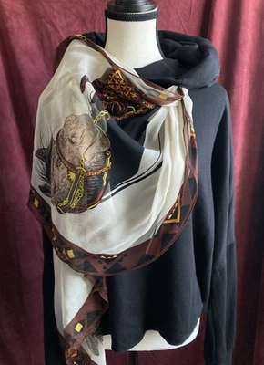 Lauren Moshi Belinda Sudadera con Capucha Caballo Seda Bufanda Negra Recortada Para Mujer’s L Foto 1 de 4