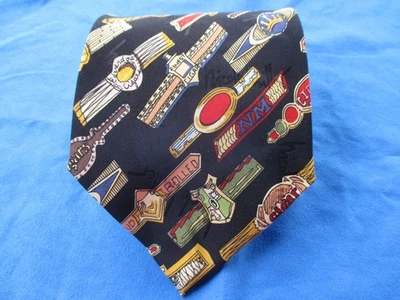 NICOLE MILLER NYC Novedad Corbata Negra Coloridas ETIQUETAS DE CIGARROS Tabaco De Colección Humo 1997 Foto 1 de 4