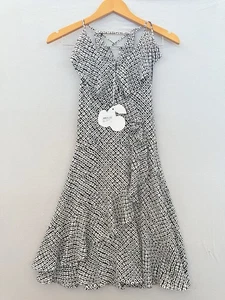 Vestido Pavement Brands Lora Negro Blanco Vestido Envolvente con Tirantes Nuevo Talla 18 - Imagen 1 de 4