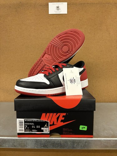 Clean Air Jordan 1 Retro Low OG "Black Toe" taglia 7 anni CZ0858 106