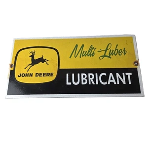 Vintage John Deere Porzellanschild - Bauernhof Traktor Zapfsäule Multi Luber Schild - Bild 1 von 14