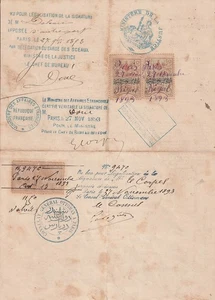 TURQUIE   1893   VISA CONSULAIRE  -  PARIS      RR               T01019 - Imagen 1 de 2