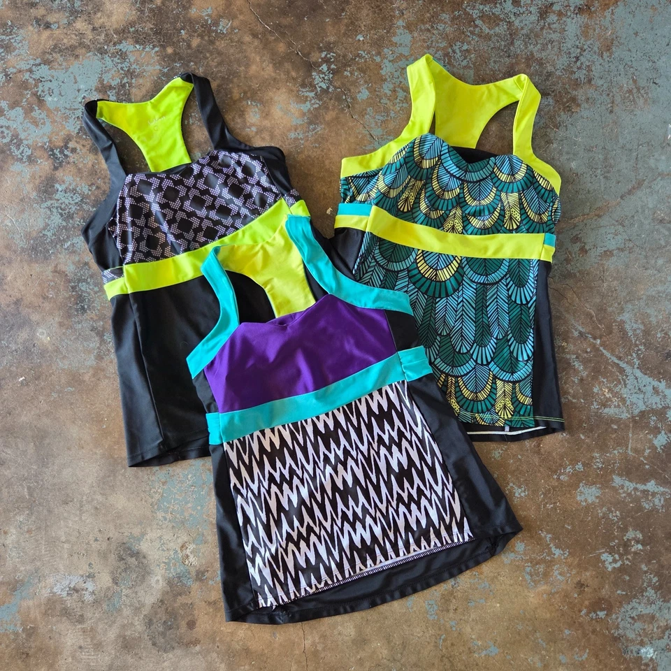 Lote de 3 camisetas de ciclismo Moxie para mujer talla M pulóver camisetas tanques bolsillos Foto 1 de 4