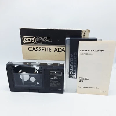 NAP VHS-C Converter to VHS Tape for VCR Play Back Cassette Adapter V80083BK01 - Image 1 of 4