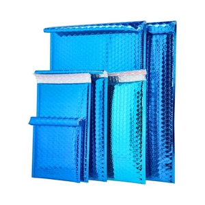 Blue Metallic Poly Bubble Mailers 13.75 x 11 Shipping Mailing Envelopes 50 Pcs - Picture 1 of 5