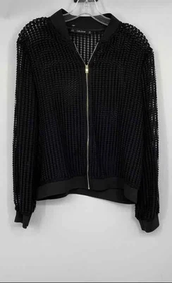 Chaqueta Bomber Zara Basic Mujer Negra Manga Larga Cremallera Completa Talla Mediana Foto 1 de 4