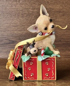 Danbury Mint Chihuahua Puppy’s First Christmas große Resin Skulptur Figur - Bild 1 von 17