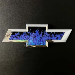 Blue Fire Flames Tailgate Emblem Overlay Premium Vinyl Decal Fits 2014-2019 - Picture 1 of 7