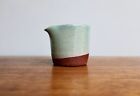 Modern Tea-Pourer Studio Pottery, Handcrafted Textured Semi-Gloss Blue-Green 