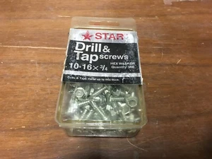 100 Count Box of 10-16 X 3/4'' Hex Head Drill/ Tap Screws Sheet Metal Screws - Picture 1 of 3