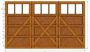 12x9 Wood Overhead Carriage House Garage Door AmanaDoors Model 102W6 - Picture 1 of 7