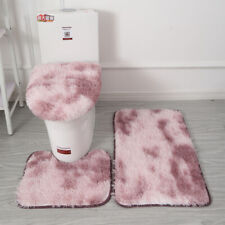 ❥ 3-Piece Bathroom Bath Mat Contour Rug Set with Toilet Lid Covers HO f2