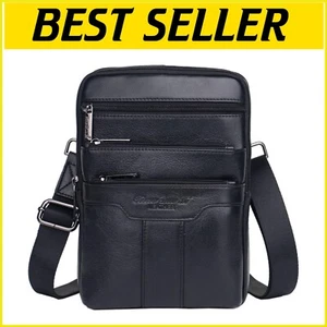 Lightweight Leather Shoulder Bag - Fashionable Messenger for Everyday Needs - Picture 1 of 9