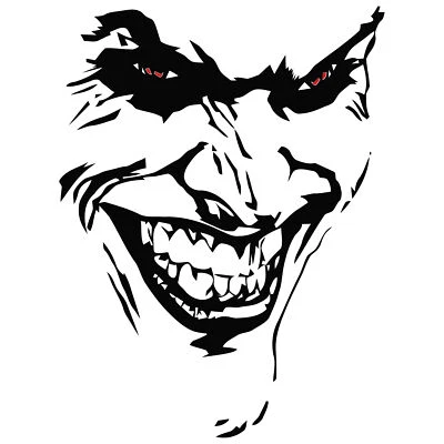FINEST-FOLIA Adesivo Joker nero lucido 10 x 7 cm pellicola sticker adesivo auto decorazione K059
