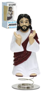 DASHBOARD JESUS Bobble Head on Spring Car Office Desk Shaking - Archie McPhee - Picture 1 of 2