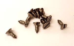 A2 stainless steel slotted countersunk 8x3/8" self tapping wood screw-Pack of 10 - Picture 1 of 2