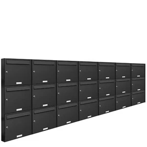 21er Premium Briefkasten Anthrazit RAL Farbe 7016 für Außen Wand Postkasten 7x3 - Afbeelding 1 van 4