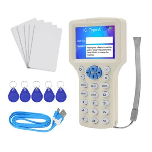 10 frequenze NFC/ID/IC/UID/Ntag203 lettore di smart card scrittore copiatrice RF duplicatore - Foto 1 di 16