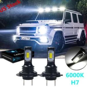 Bombillas de faros LED H7 para Mercedes Benz SL S SLK E C CL Clase Alta Luz Baja 6000K - Imagen 1 de 11