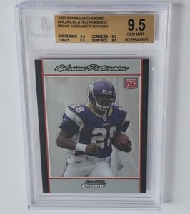 ADRIAN PETERSON 2007 Bowman Chrome Uncirculated Rookies #BC65 /1079 BGS 9.5 MINT