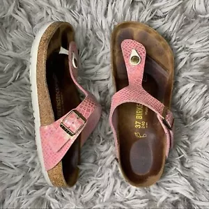 Birkenstock Gizeh Birko-Flor metallic pink sandal women’s shoe size 37 US 6 6.5 - Picture 1 of 13