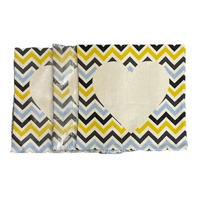 Funda de almohada en blanco sublimación corazón zig zag oro azul 15 3/8" x 15 Foto 1 de 4