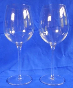 2 Tiffany & Co. "Classic Home Essentials" Burgundy Wine Glasses, 9 1/2", Exc. - Picture 1 of 10