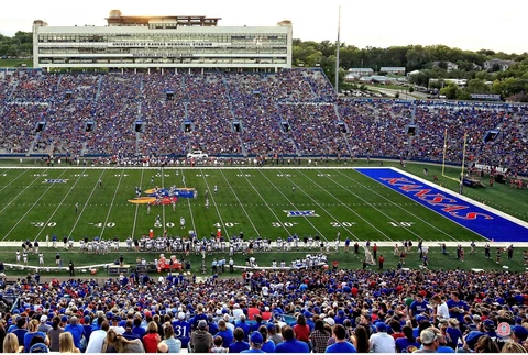 Kansas Jayhawks Unsigned David Booth Kansas Memorial Stadium Photo Cover