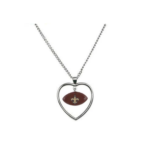 New Orleans Saints Mini Football Heart Necklace NFL New Cover