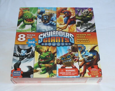 Mega Puzzles Skylanders Giants 8 Puzzle Set 100 Piece Jigsaw Puzzle New Sealed - image 1 of 4