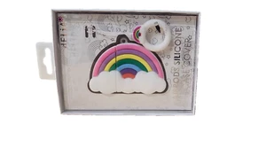 NEW - dELIAs Airpods Silicone Case Cover Rainbow Clouds Anti-Shock Keychain - Picture 1 of 10