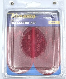 Red Oval Stick-On Reflectors 2Pks (4Pcs) / Fits most utility, snowmobile & more - Picture 1 of 6