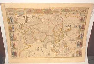 Reproduction Map of Asia by The Famous Blaeu Family 1662 16" x 20" - Picture 1 of 5